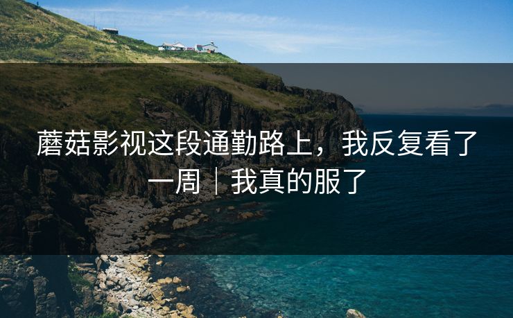 蘑菇影视这段通勤路上，我反复看了一周｜我真的服了