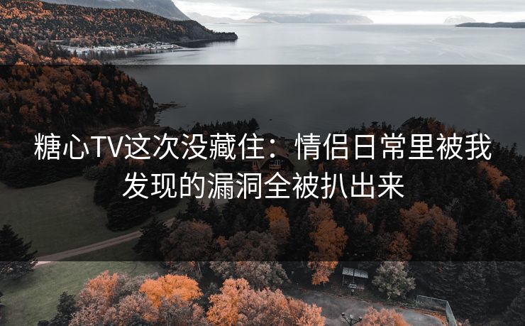 糖心TV这次没藏住：情侣日常里被我发现的漏洞全被扒出来