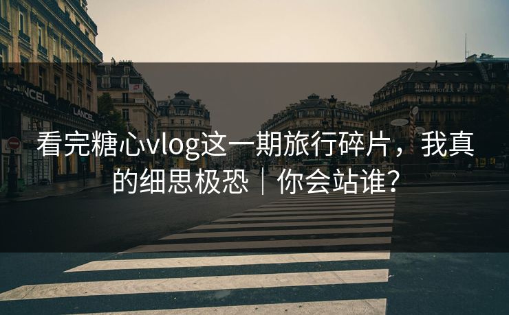 看完糖心vlog这一期旅行碎片，我真的细思极恐｜你会站谁？