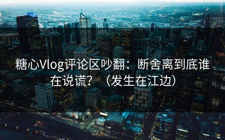 糖心Vlog评论区吵翻：断舍离到底谁在说谎？（发生在江边）