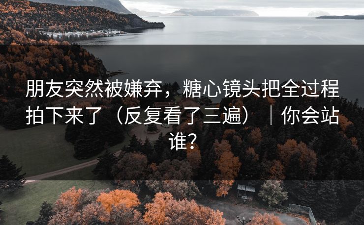 朋友突然被嫌弃，糖心镜头把全过程拍下来了（反复看了三遍）｜你会站谁？