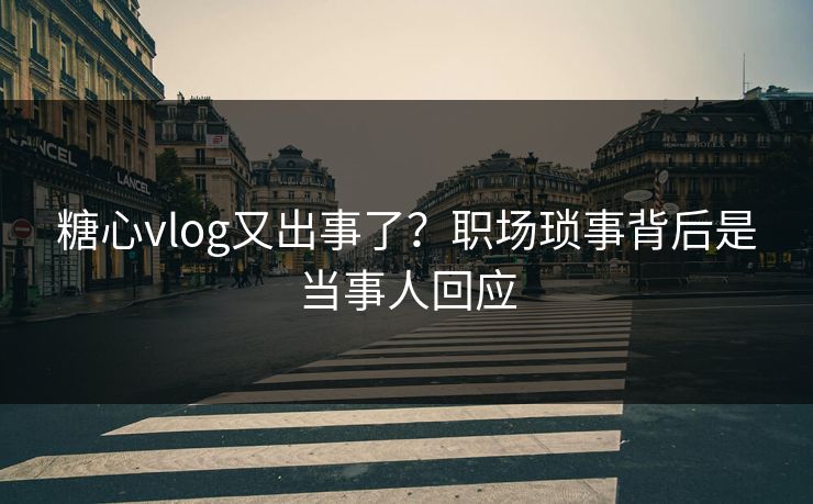 糖心vlog又出事了？职场琐事背后是当事人回应